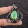 Chrysoprase Pendant Gemstone Pendant Copper Wire Wrapped Pendant Antique Copper Jewelry Handmade Pendant Wire Wrap Jewelry Mother's Day Gift