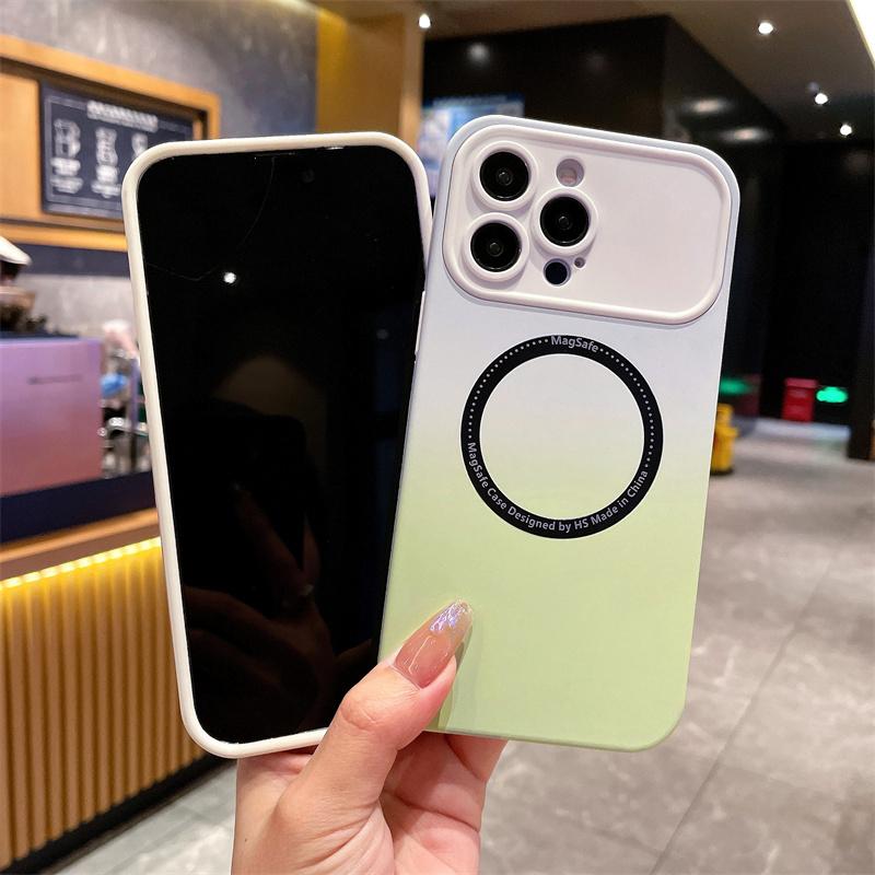 Роскошный магнитный чехол с градиентом и большим окном для iPhone 14 13 12 11 Pro Max противоударный чехол для iPhone 14 13 12 11