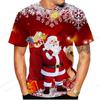 Men's Christmas Funny Santa Claus 3D Printed T-Shirt, Men's Fashion Hip-Hop Casual Short-Sleeve Top