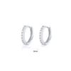 6/7/8/9 MM Cartilage Circle Earrings 925 Silver Bling CZ Huggie Hoop Earring for Women Piercing Buckle Wedding Jewelry