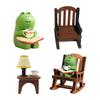 Resins Coffee Frogs with Rocking Chair Miniature Sculpture Handmade Desk Ornament For Study Room and Office Decoration