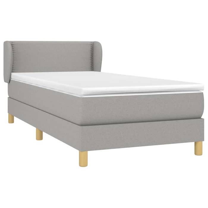 Maison Exclusive - Sommier à lattes de lit avec matelas Gris clair 100x200cm Tissu