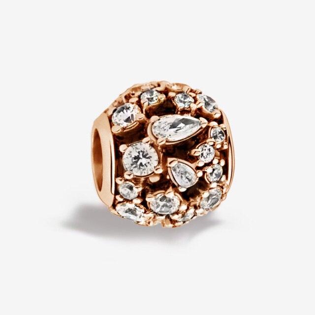 Стерлингового серебра 925 пробы O Love Heart розовое золото CZ кулон мотаться подходит ожерелье женщины DIY очаровательные ювелирные изделия