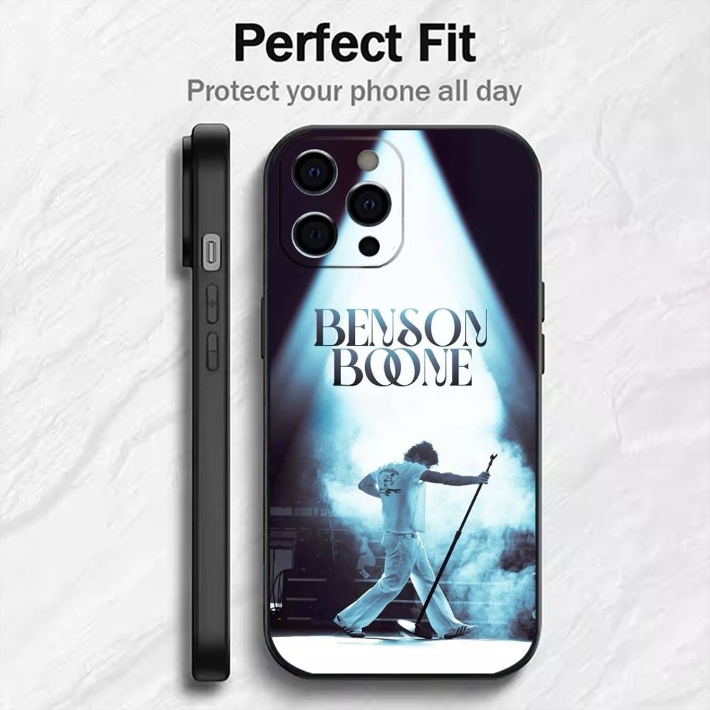 Чехол для телефона B-Benson Singer B-Boone для iPhone 17, 16, 15, 14, 13, 12 Plus, Max, мягкий силиконовый, черный