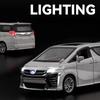 1:32 Vellfire HIACE MPV Модель автомобиля Игрушка Литье под давлением Сплав Резиновые шины Транспортные средства Звук Свет Модели с возвратом Подарки для детей