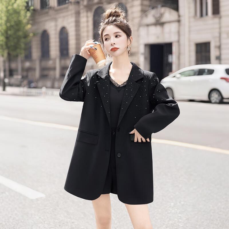 Женский блейзер с нишевым дизайном, украшенный стразами