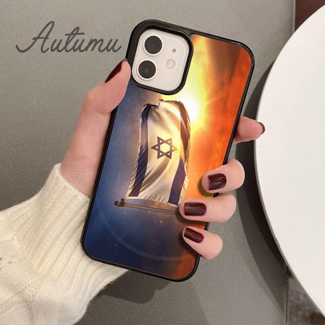 Israel Flag In Finger Phone Case for iPhone 11 12 13 14 Pro Max Mini XR XS SE 2020 7 8 Plus Samsung Galaxy S21 S22 Cover Shell