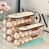 Automatic Rolling Egg Container Fridge Storage Box Food Grade BPA Free Transparent Stackable Fridge Organizer