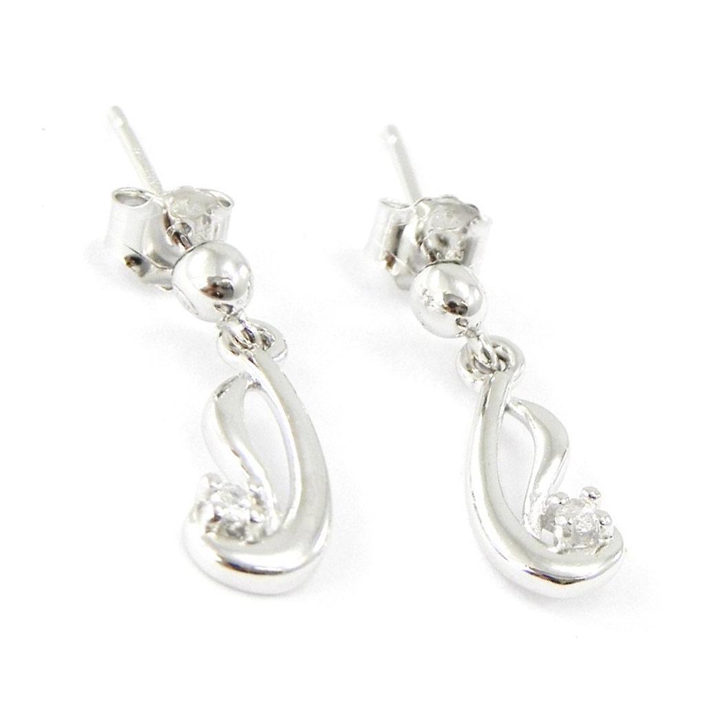 Les Trésors De Lily [I1088] - Серьги серебряные 'Калин' Серебро белое (родиевое покрытие) - 15х5 мм