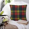 Buchanan Scottish Tartan Square Pillowcase Polyester Linen Velvet Pattern Zip Decorative Pillow Case Room Cushion Cover