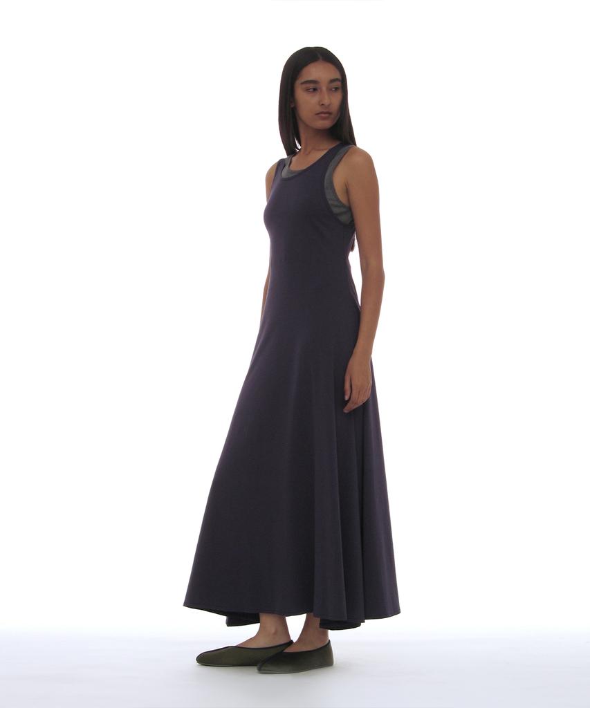 Partimento Woman Pwc Overlay Sleeveless Maxi Dress_Navy