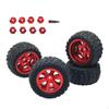 4 Pieces RC Car Tires Parts Metal Rims Rubber Replacement for 16207 16209 H6V3 14302 1:12 1:14