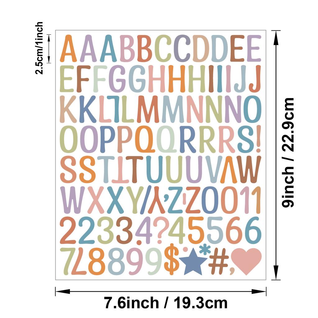 1 Inch Letter Sticker Art Body Vinyl Sticker DIY Handmade Kitchen Label Letter Sticker