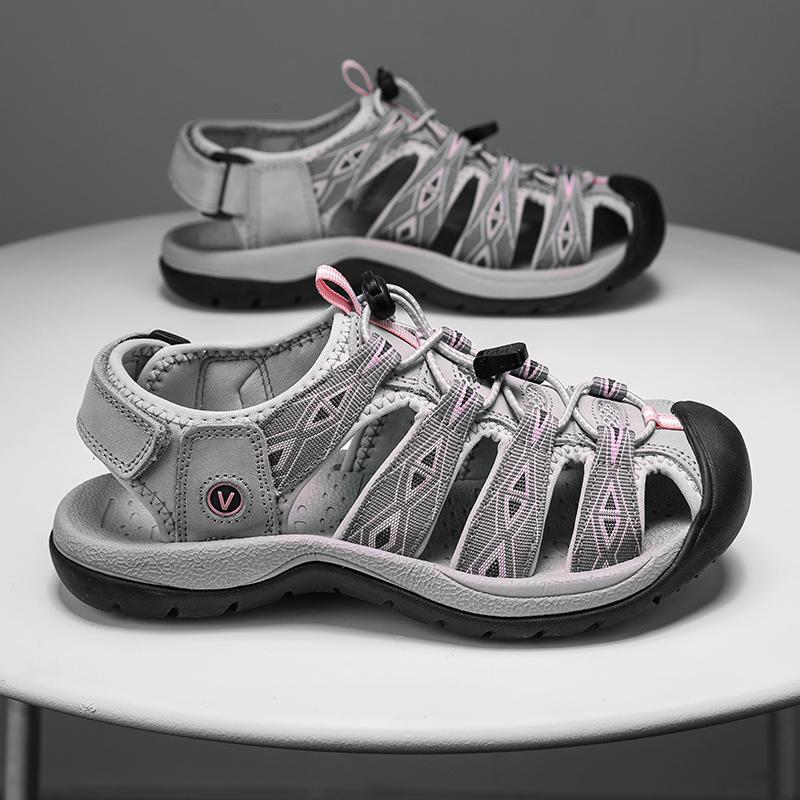 New Summer Genuine Leather Women's Sandals Fashion Design Women Sneakers Soft Bottom Outdoor Women Beach Sandals Big Size 42