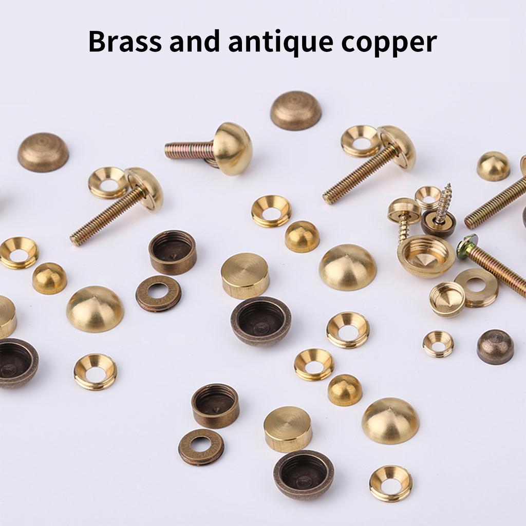Упаковка из 8 прочных декоративных латунных винтов с зеркальными колпачками для крепления мебели, конструкция с защитой от ржавчины, мебельная фурнитура