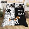 Black and White Duvet Cover Set King and Queen Bedding Set for Couple Romantic Valentine's Day Presents Polyester Duvet Cover