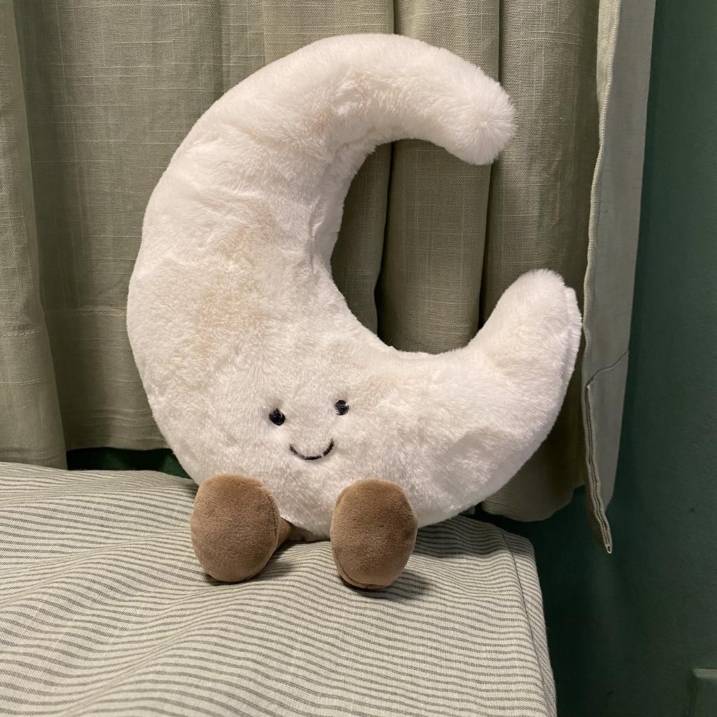 Deer INS Moon And Sun Plush Doll Stuffed Cartoon Cuddly Kawaii Sky Pillow with Legs Sitting Decor Pillow For Bedroom Sofa Chair