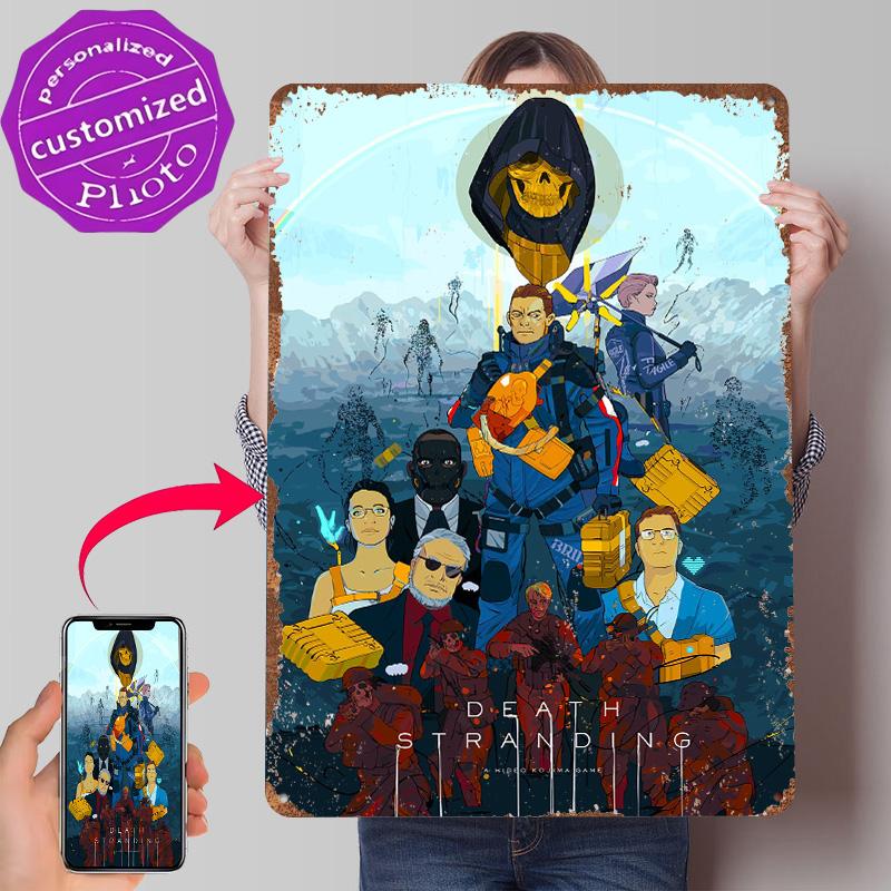 Death Stranding Game Metal Poster Customized Wall Art Retro Vintage Tinplate Signs for Home and Decoration Gaming Custom Plate