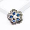 Vintage Pearl Brooch Ladies Floral Red&green&Blue Resin Wedding Bridal Jewelry