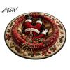 Christmas Party Home Decor 3D Rug, Illusion Area Round Decorative Crystal Velvet Rug Floor Mat, Festive Carpet for Indoor Living Room Holiday