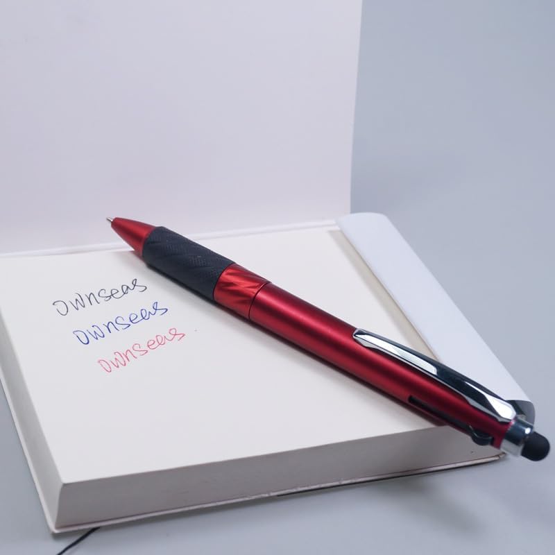 3-in-1 Ballpoint Pens with Stylus Tip, Fine Point, Set of 6, Black/Blue/Red (Multicolor)