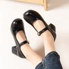Fashion 2025 New Strap Mary Janes Women's High Heels Round Toe Shallow Chunky Heels Pumps for Fashion Retro Office Career Shoes