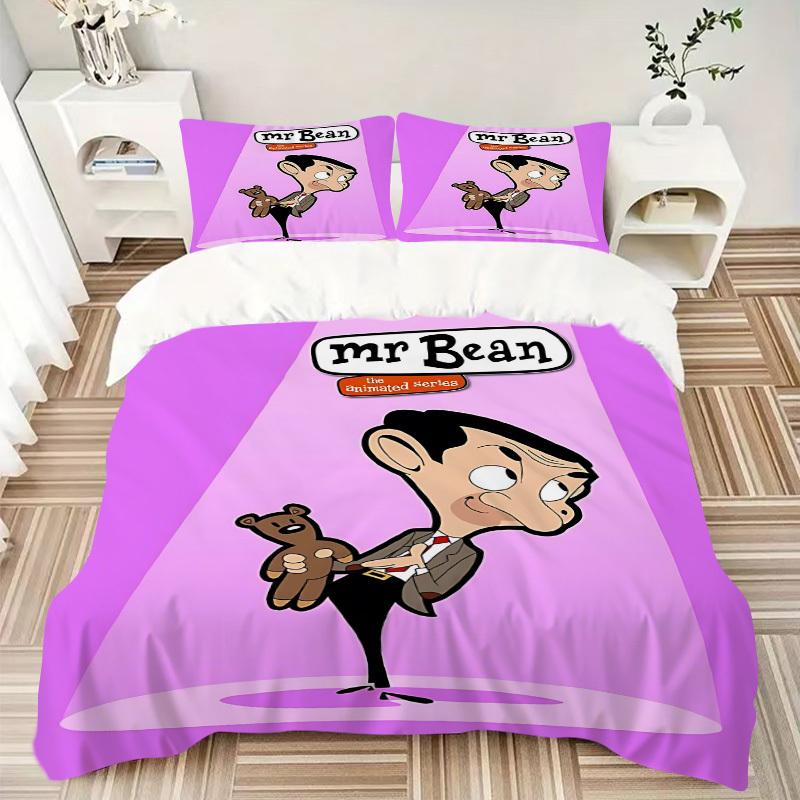 3pcs Mr Bean Duvet Cover Set, Includes 1 Duvet Cover and 1/2 Pillowcases (No Insert) yy251104201