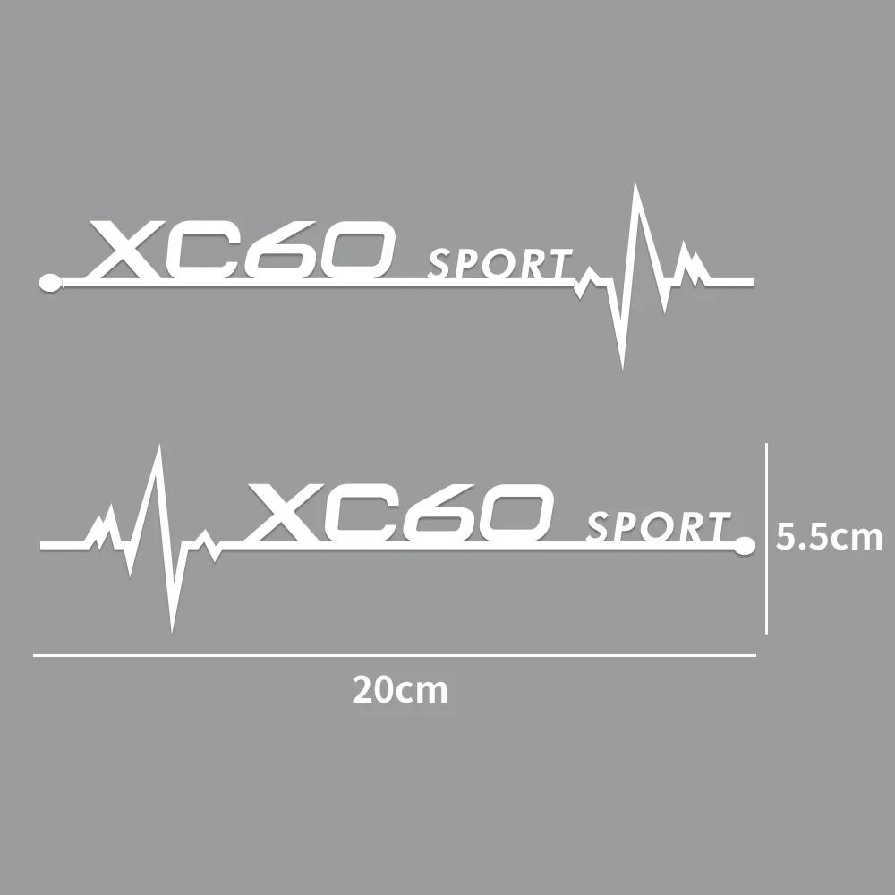 2Pcs Volvo Car Window Body Stickers, Heartbeat Sport Logo Decor Decals for XC40 XC60 XC90 S60 S90 V50 Auto Exterior Accessories