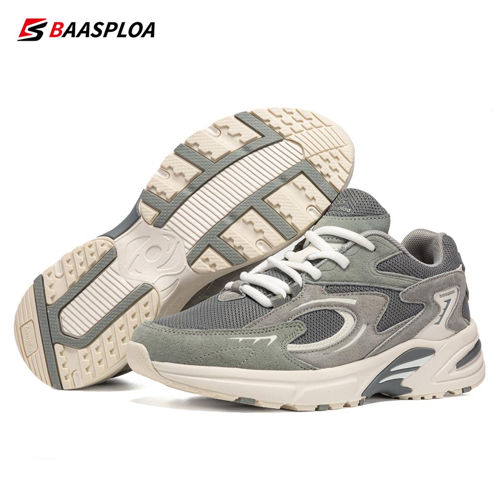BAASPLOA Мужские дышащие кроссовки из кожи и сетки