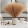 3 Pcs Artificial Flowers Small Fake Flower Faux Pampas Fluffy for Home, Office, Bedroom Decoration (Without Vase Pot) (Light Brown, Fabric)