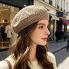 Женская беретка, Беретка из марли с ажурным дизайном, Однотонный универсальный головной убор для пеших прогулок, Выездов на природу, Путешествий, Покупок и Повседневной носки