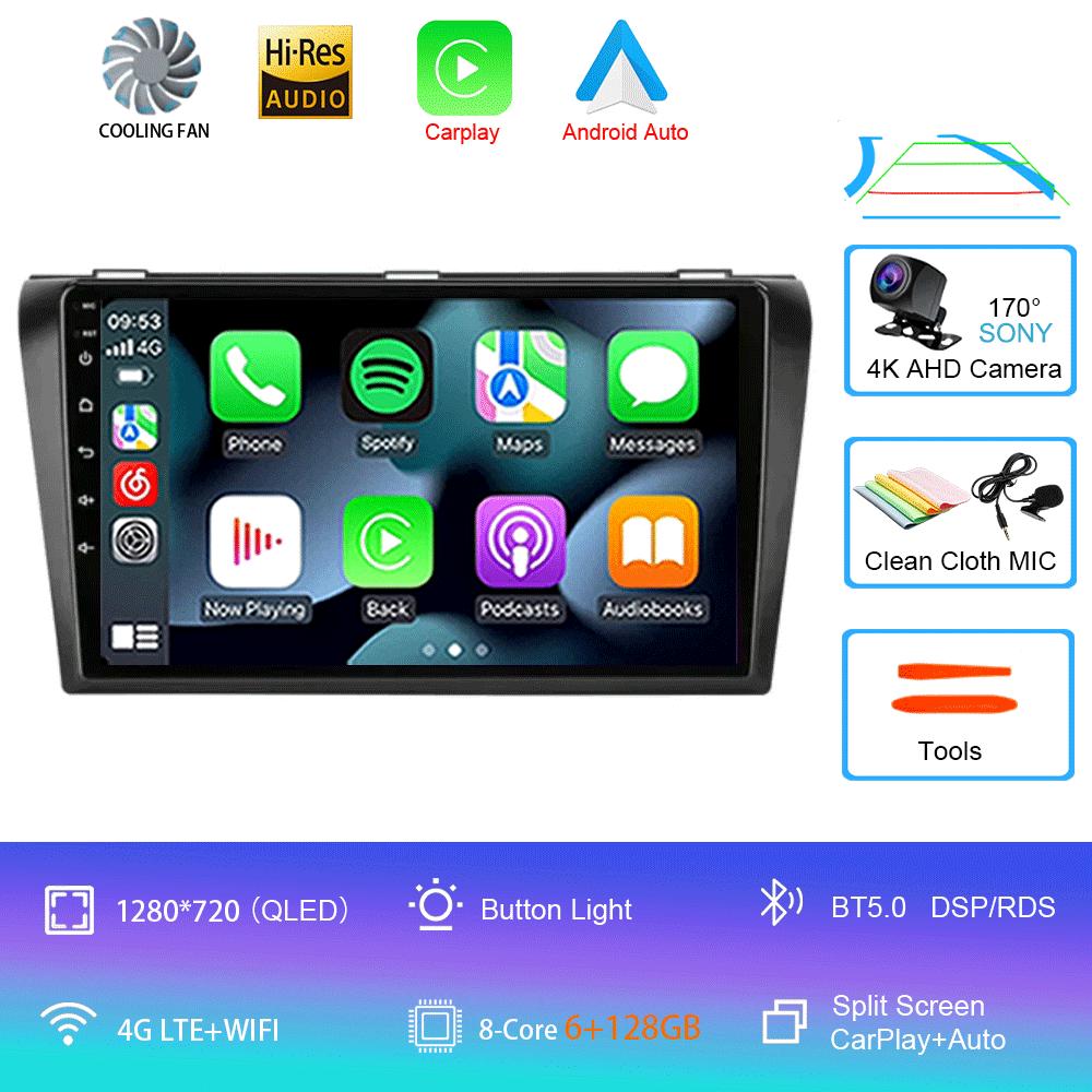 Android 14 видеоплеер автомобильный радиоприемник для Mazda 3 2004 -2009 2din с BOSE мультимедийный проигрыватель Carplay стерео GPS головное устройство