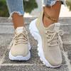 Women's Fashion Solid Color Lace Up Low Top Sports Shoes Summer Casual Outdoor Running Shoes