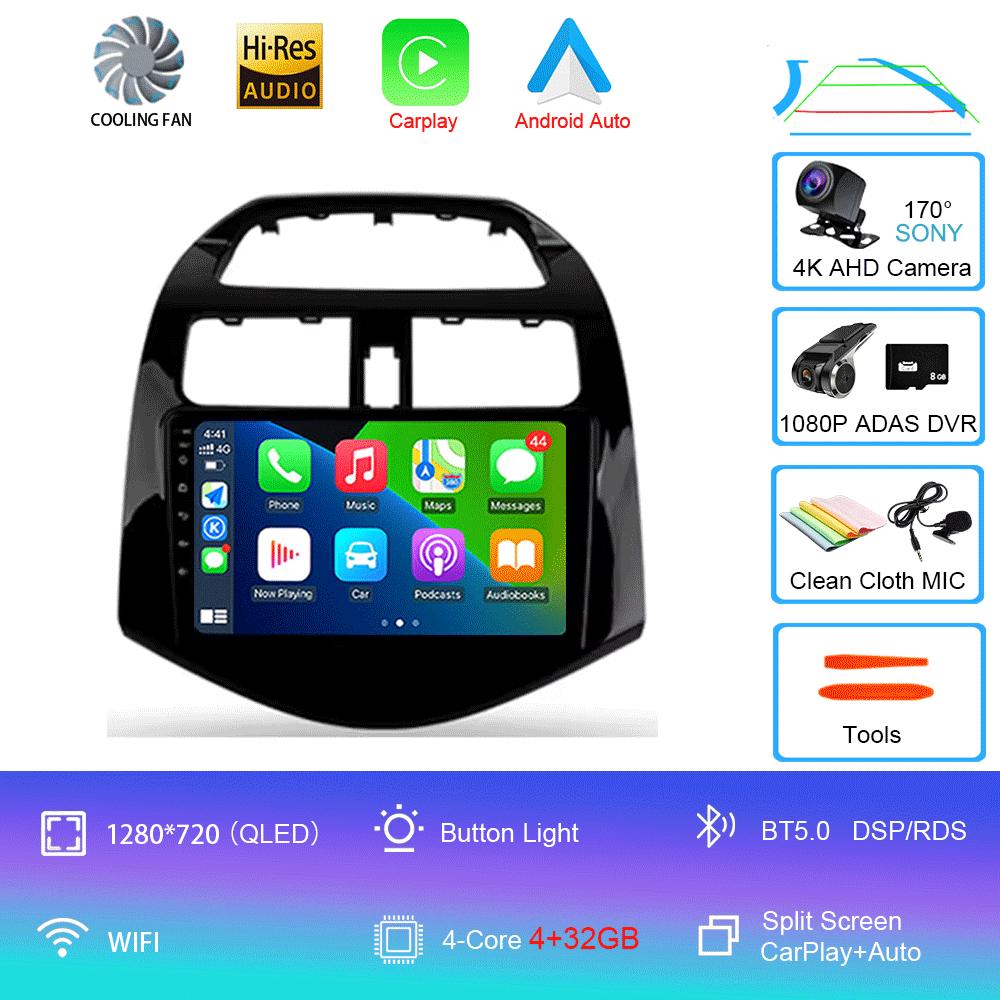 Автомобильный радиоприемник Android 14 Carplay Auto Multimedia Player для Chevrolet Spark Beat Matiz Creative 2009 - 2016 E53 X5 M5 2din Stereo