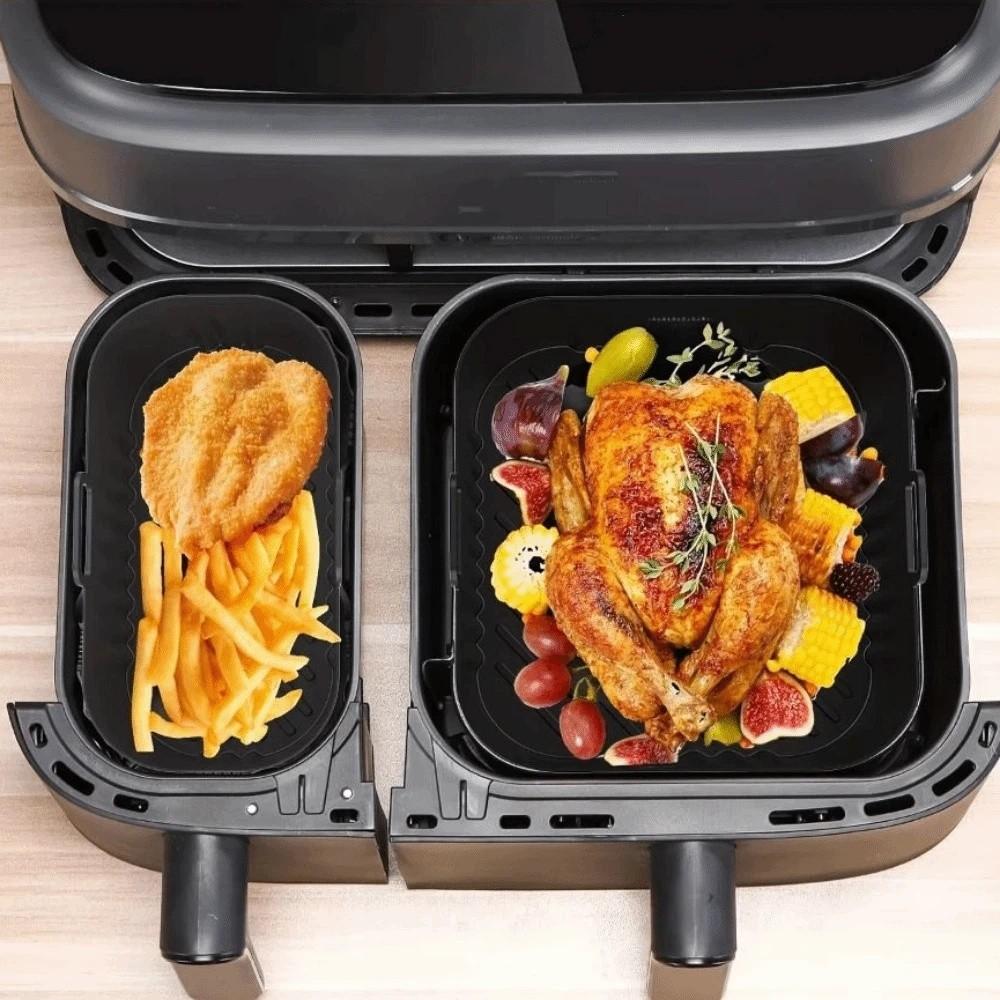 Reusable Dual Basket Baking Tray 6L/3L Air Fryer Silicone Pot Air Fryer Basket Splash Guard Tool