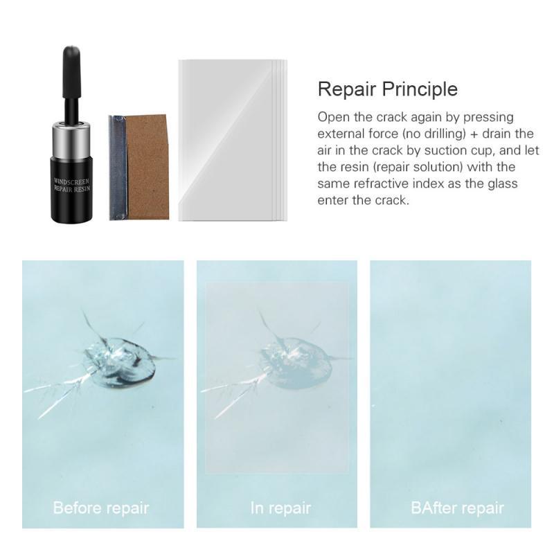 Cracked Glass Repair Kit Windshield Nano Repair Liquid Scratch Crack Restore