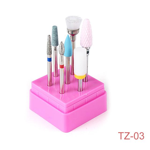 7PCS Ceramic Diamond Nail Drill Bits Set Milling Cutter Manicure Ceramic Tungsten Set 2.35mm