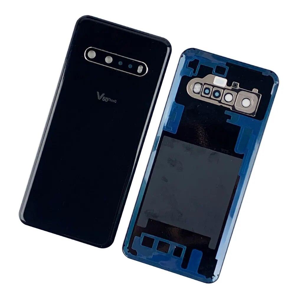Стеклянная задняя крышка для LG V60 ThinQ 5G, задняя крышка корпуса, крышка батарейного отсека, задняя крышка с заменой объектива камеры