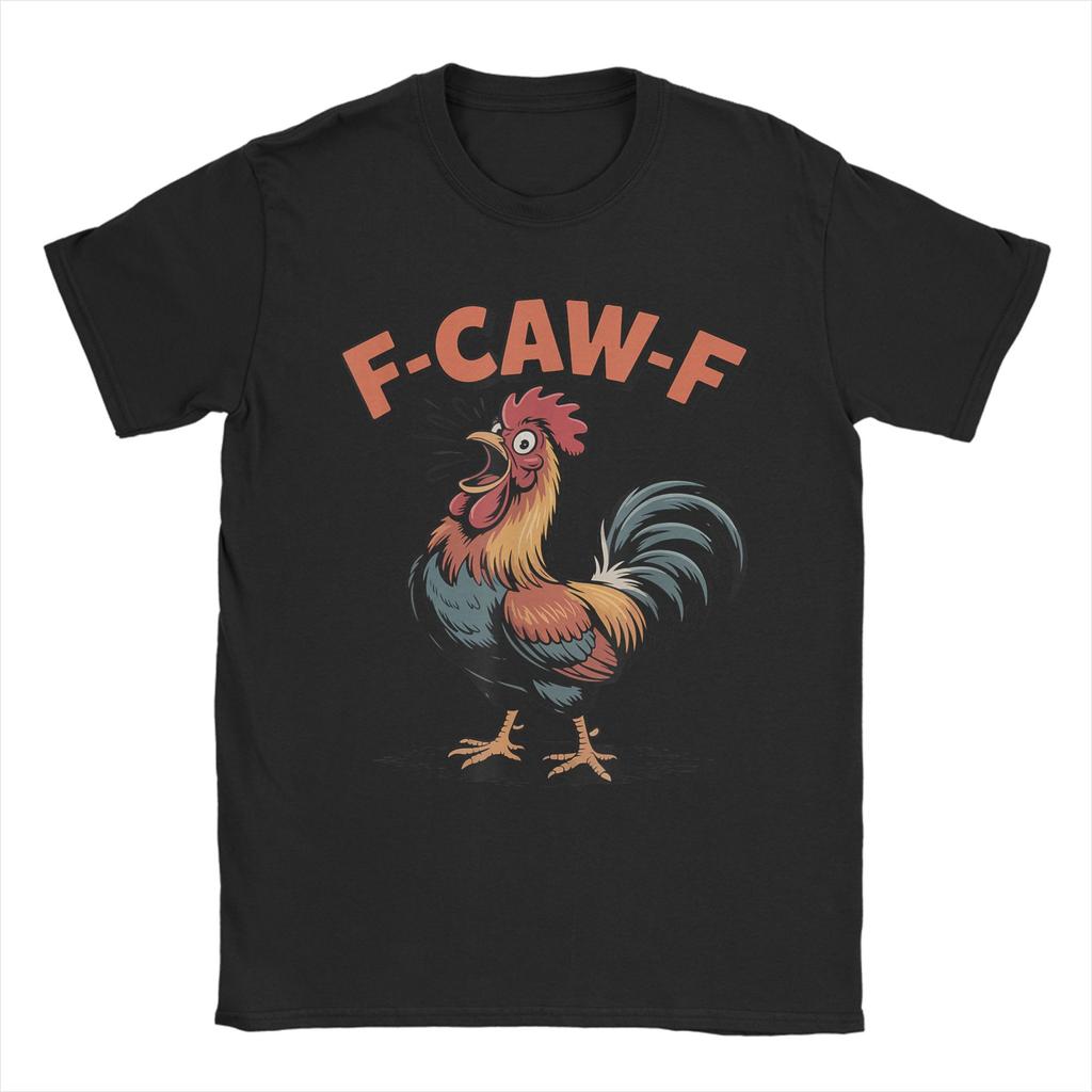 F-Caw-F Funny Chicken Christmas Xmas T-Shirt FCawF Rooster Meme Gift Popular T-Shirts Short Sleeve Summer Plus Size Top Tees