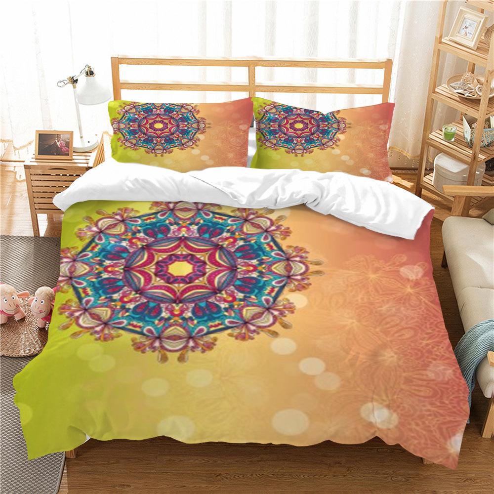 Geometric Shape Series Quilt Cover Pillowcase Two Three Piece Set Polyester 3D Digital Printing