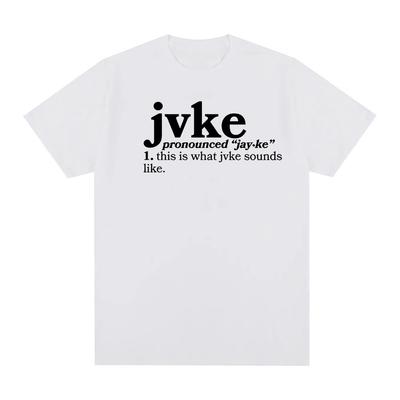 ПРОИЗНОШЕНИЕ БЕЛАЯ ФУТБОЛКА JVKE Принт Футболка Хлопок Круглый вырез Короткий рукав Футболки