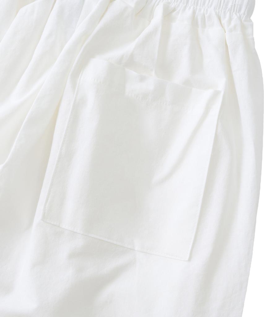 ANALOG MOOD Linen-Like Wide Pants (White)