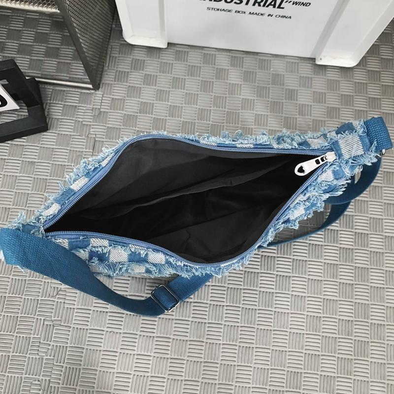 Джинсовая сумка Студенческий класс Пригородная сумка через плечо Женская легкая сумка через плечо Сумка подмышками