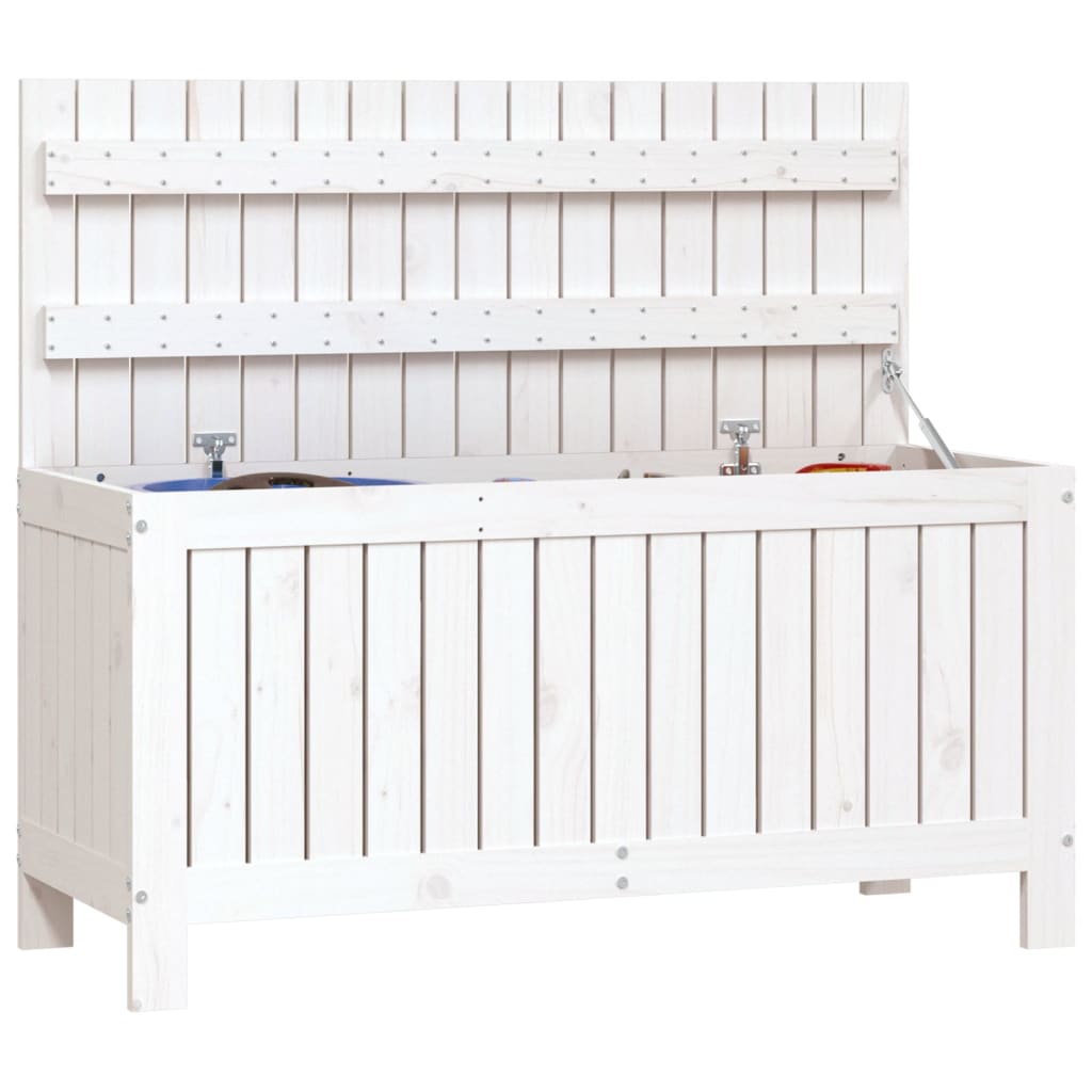 Garden Chest White 108 x 42.5 x 54 cm Solid Pine Wood