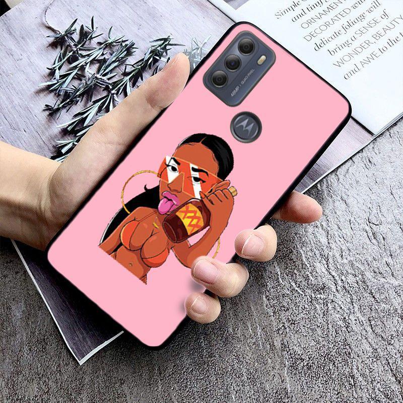 Чехол Black Head girl для Motorola Moto EDGE 20pro Edge 20lite E6 E7 Cover GSTYLUS GPLAY GPOWER G 5G PLUS G30 G100 cases Funda