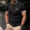 2024 Summer Polo Shirt with Embroidered Polo Collar and Button Pockets for Men's Sports Polo Shirt