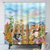 Pastel Watercolor Floral Shower Curtain, Hummingbird & Lily Print, Waterproof Fabric for Bathroom, Soft Nature-Inspired Decor