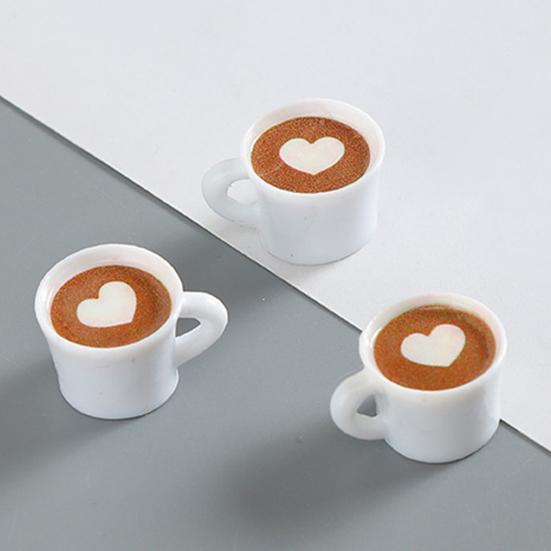40Pcs Mini Resin Coffee Cups Statues Vivid Appearance Micro Landscape Ornament DIY Crafts Lightweight Dollhouse Decor