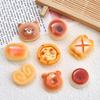 8pcs Shiny Cartoon Bear Bread Series Resin Flat Resin Fridge Magnets Whiteboard Stickers DIY Decorative Kitchen Accessories