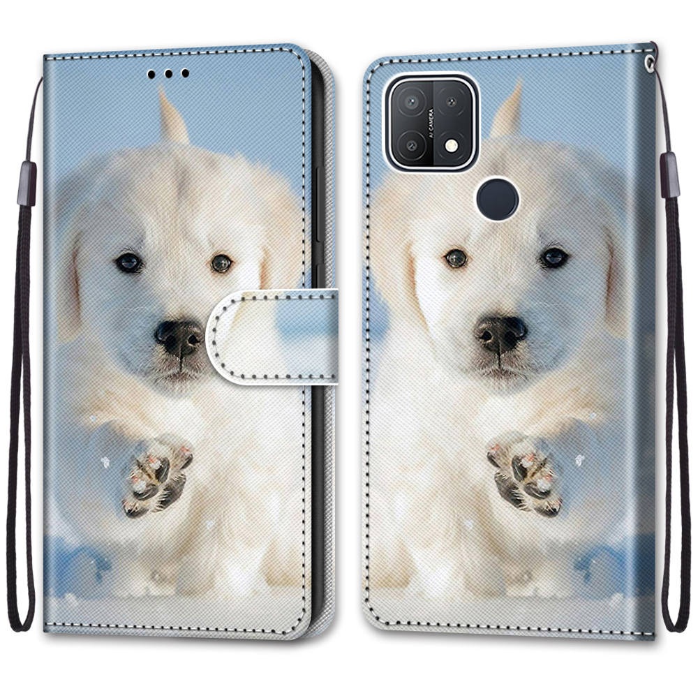 Fashion 3D Painted Pattern Phone Cover Lanyard Flip Leather Case For iPhone Huawei Honor OPPO Realme OnePlus
